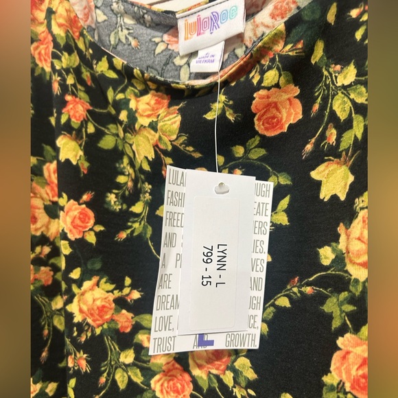 Black Floral Lynn Romper Dress LULAROE Large - Picture 5 of 6